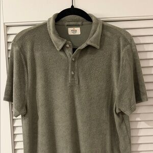 Marine Layer Olive Terry Polo Shirt